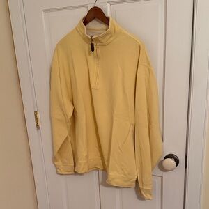 Orvis Men's Butter Yellow Quarter-Zip Pique Sweater XL